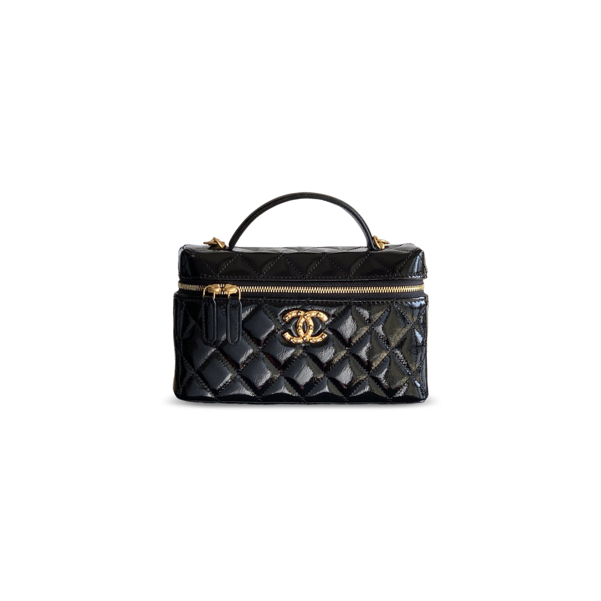 Ch**el vanity case waxy leather (19*14*5cm)